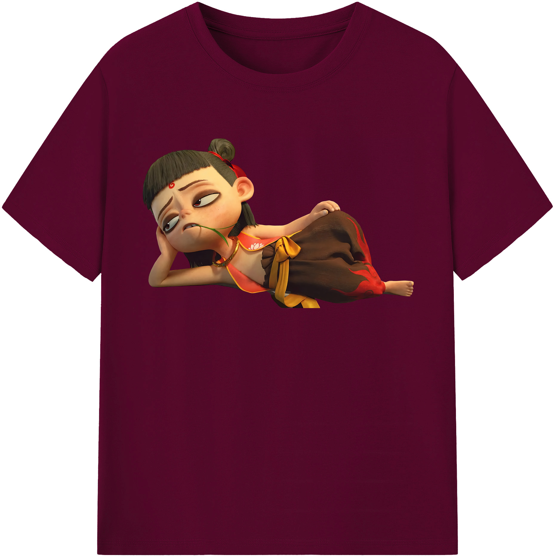 （画像用） Ne Zha 2 ナタ 魔童の大暴れ レディースカジュアルプリントTシャツ（綿100％）